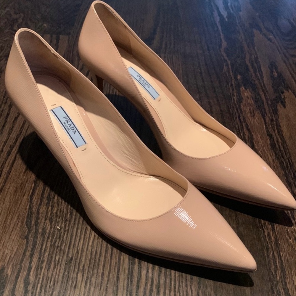 Prada Toe Pointed Patent Leather Heels